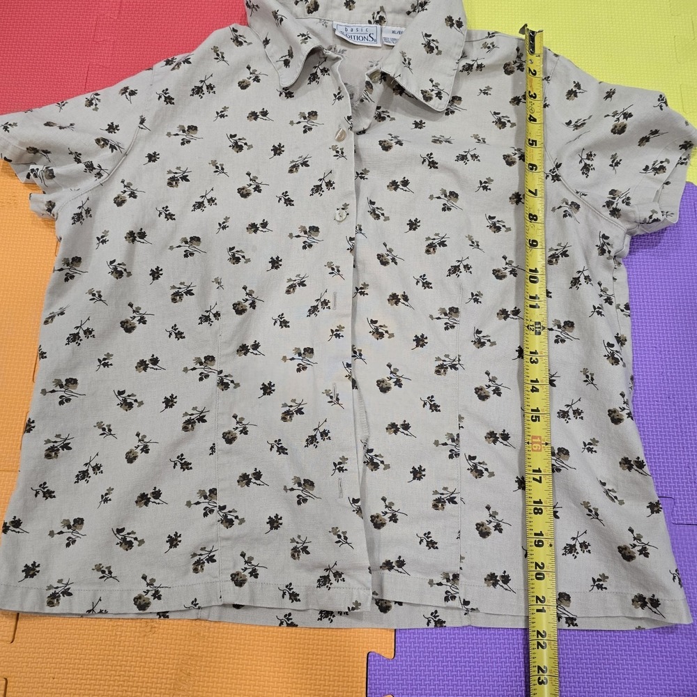 Vintage Basic Editions Boxy Floral Blouse Juniors XL / Women's S-M‎ Cottagecore